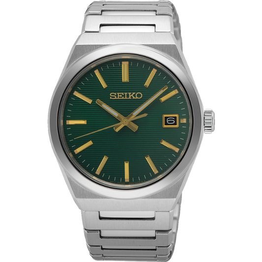 Seiko SUR601P Geen Dial Quartz Daywear, Bracelet Band