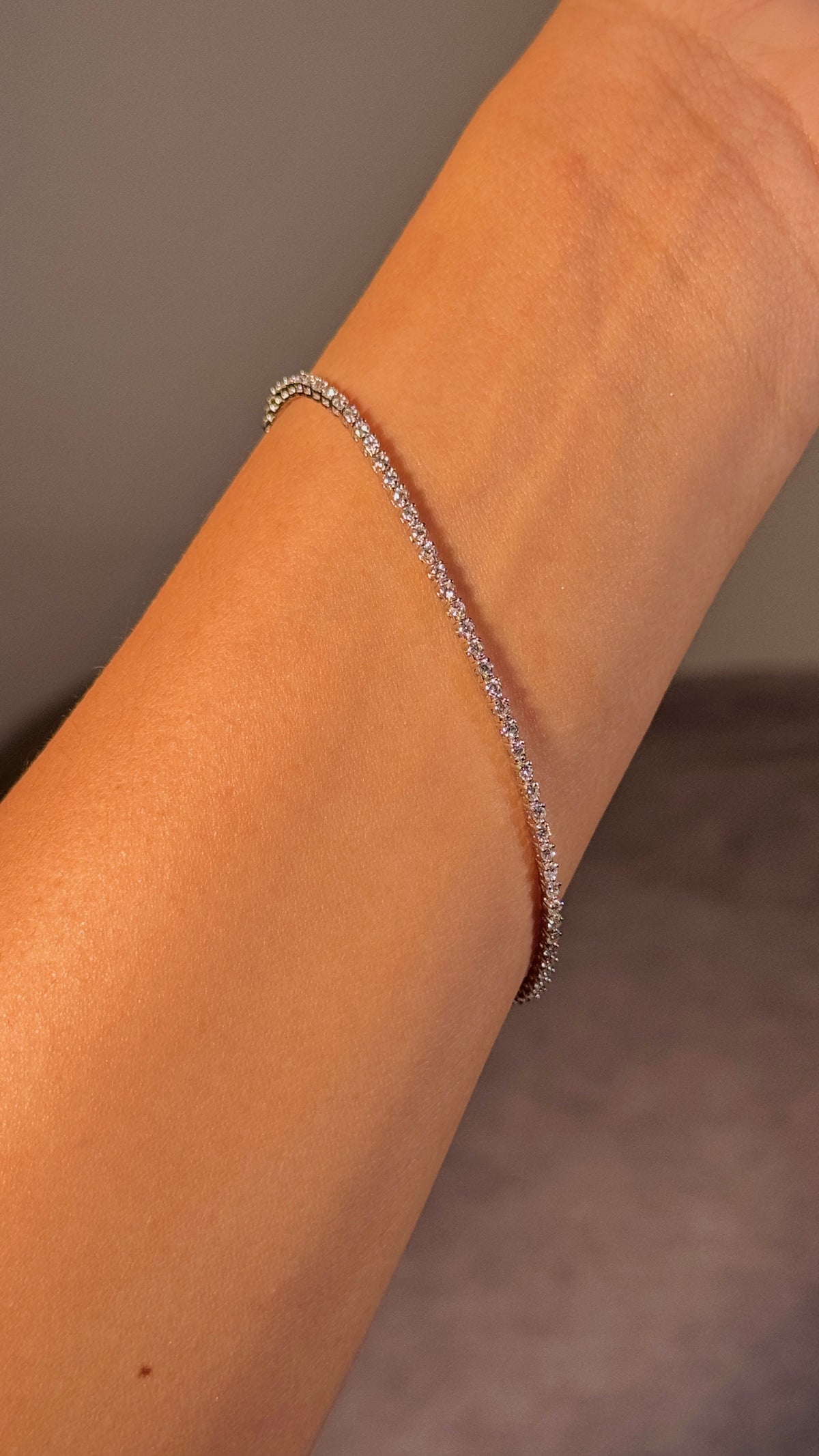 Lab Grown Diamond Tennis Bracelet, Sterling Silver