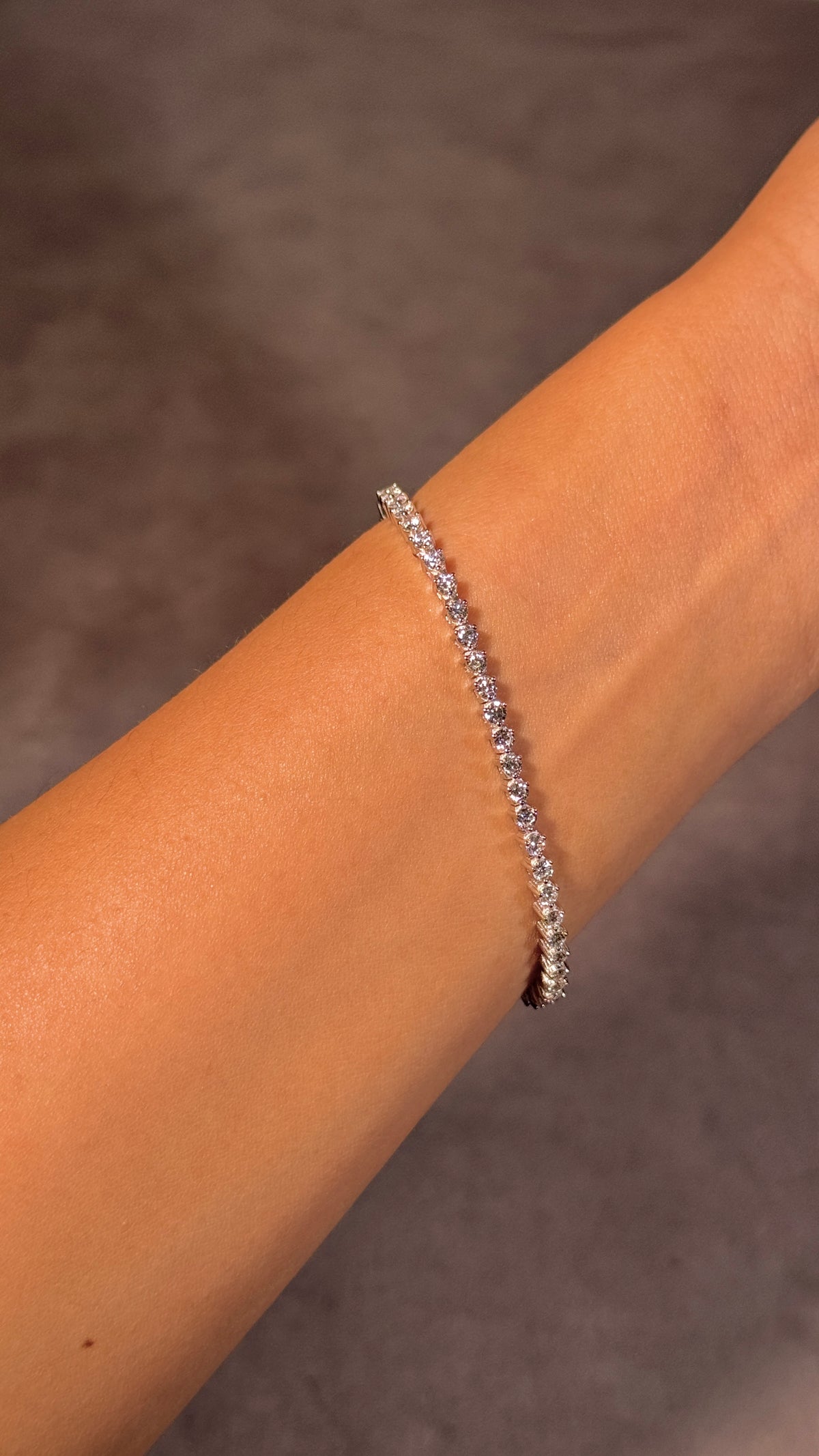 Lab Grown Diamond Tennis Bracelet, Sterling Silver