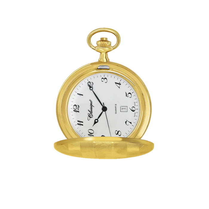 Classique Wyatt Pocket Watch Gold Plated, Arabic