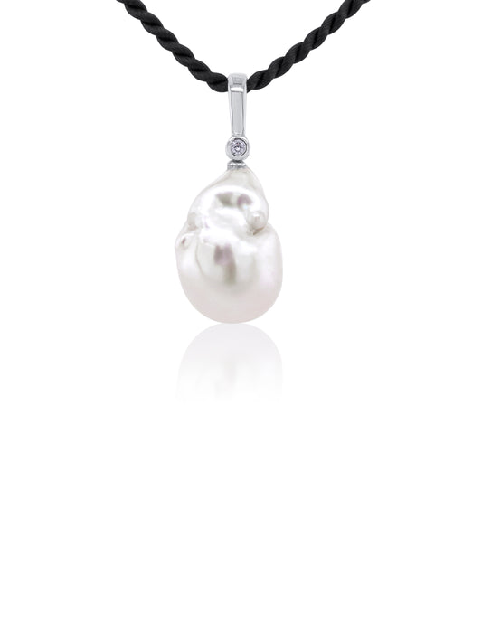 Freshwater Biwa Pearl SS cz set enhancer 14-23mm