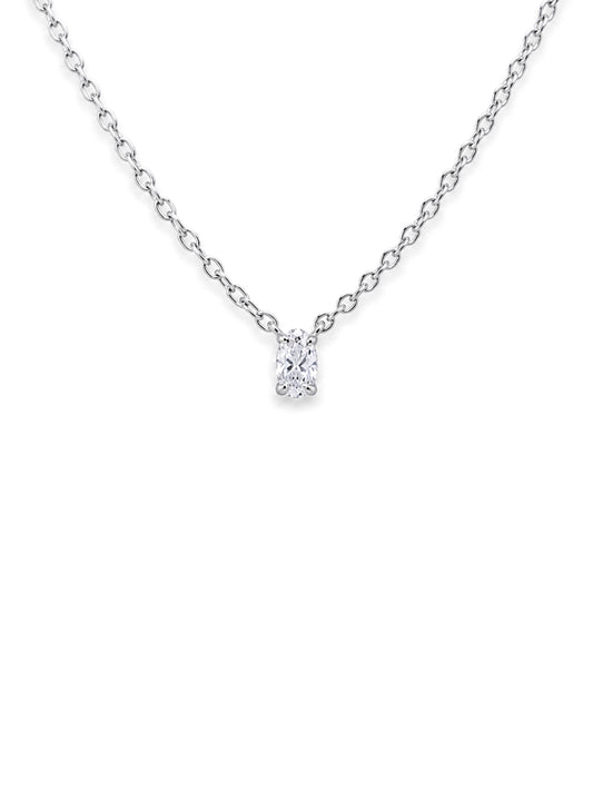 Lab Grown Diamond Pendant, Sterling Silver
