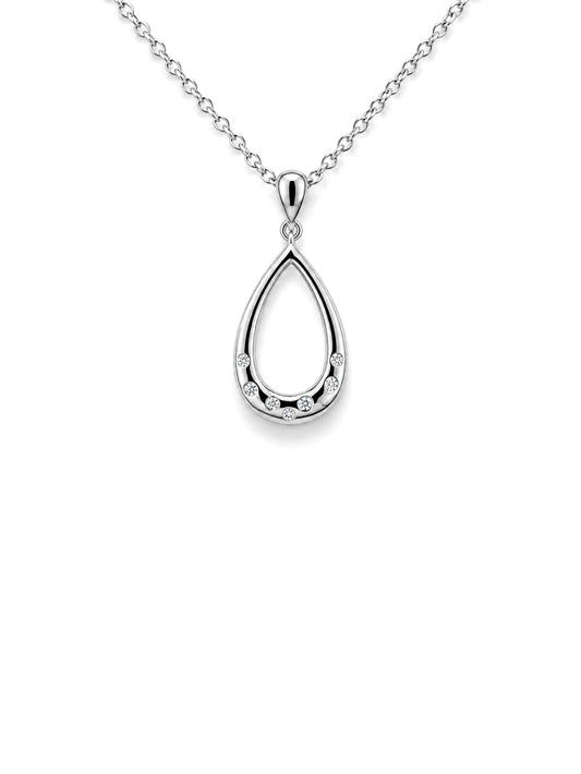 Lab Grown Diamond Pendant, Sterling Silver