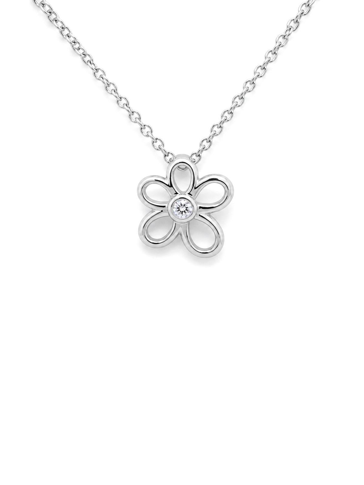 Lab Grown Diamond Pendant, Sterling Silver