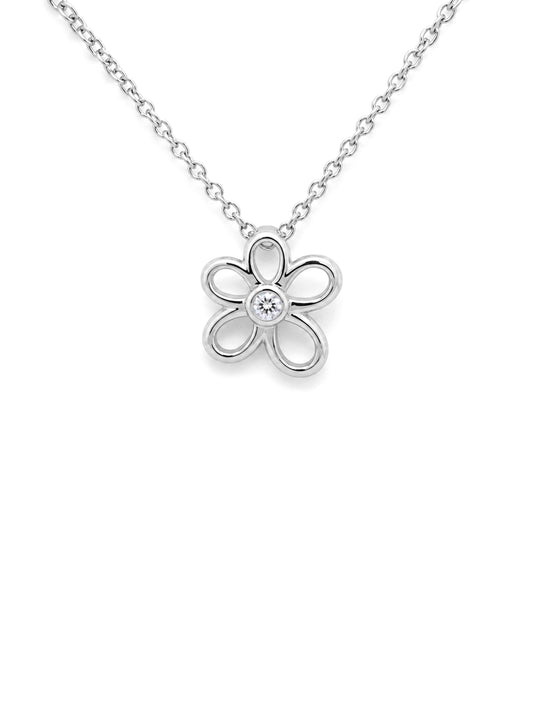 Lab Grown Diamond Pendant, Sterling Silver