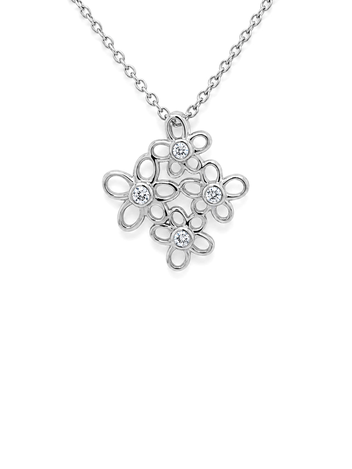 Lab Grown Diamond Pendant, Sterling Silver