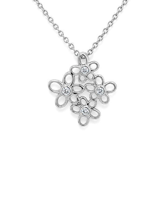 Lab Grown Diamond Pendant, Sterling Silver