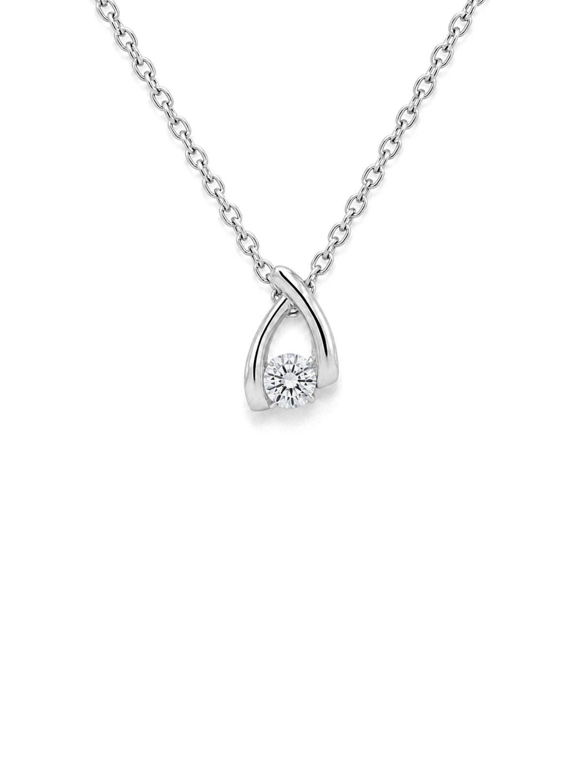 Lab Grown Diamond Pendant, Sterling Silver