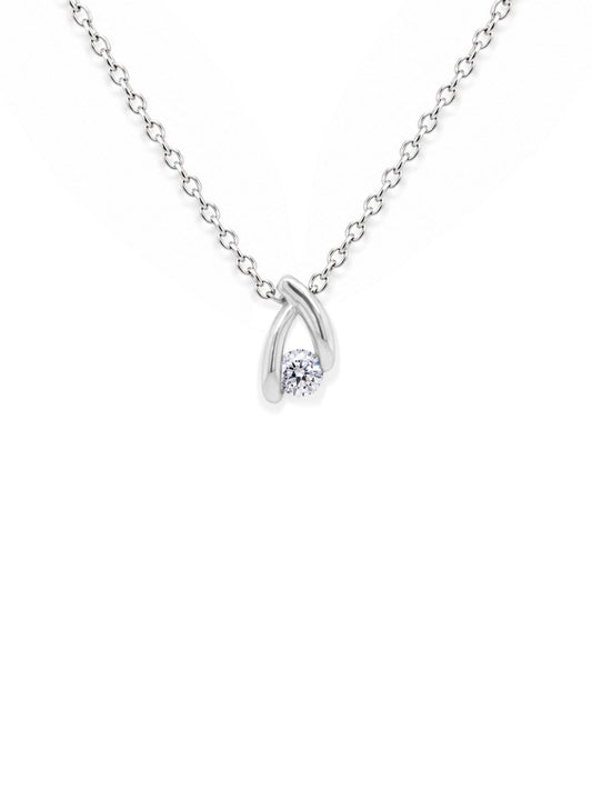 Lab Grown Diamond Pendant, Sterling Silver