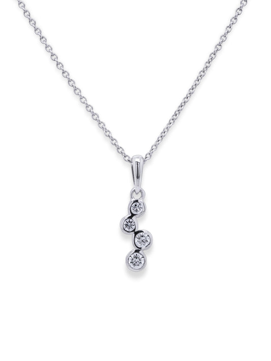 Lab Grown Bezel Set Diamond Pendant, Sterling Silver