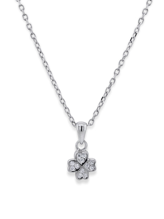 Lab Grown Heart Set Diamond Pendant, Sterling Silver