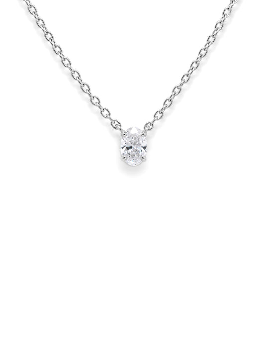Lab Grown Diamond Pendant, Sterling Silver