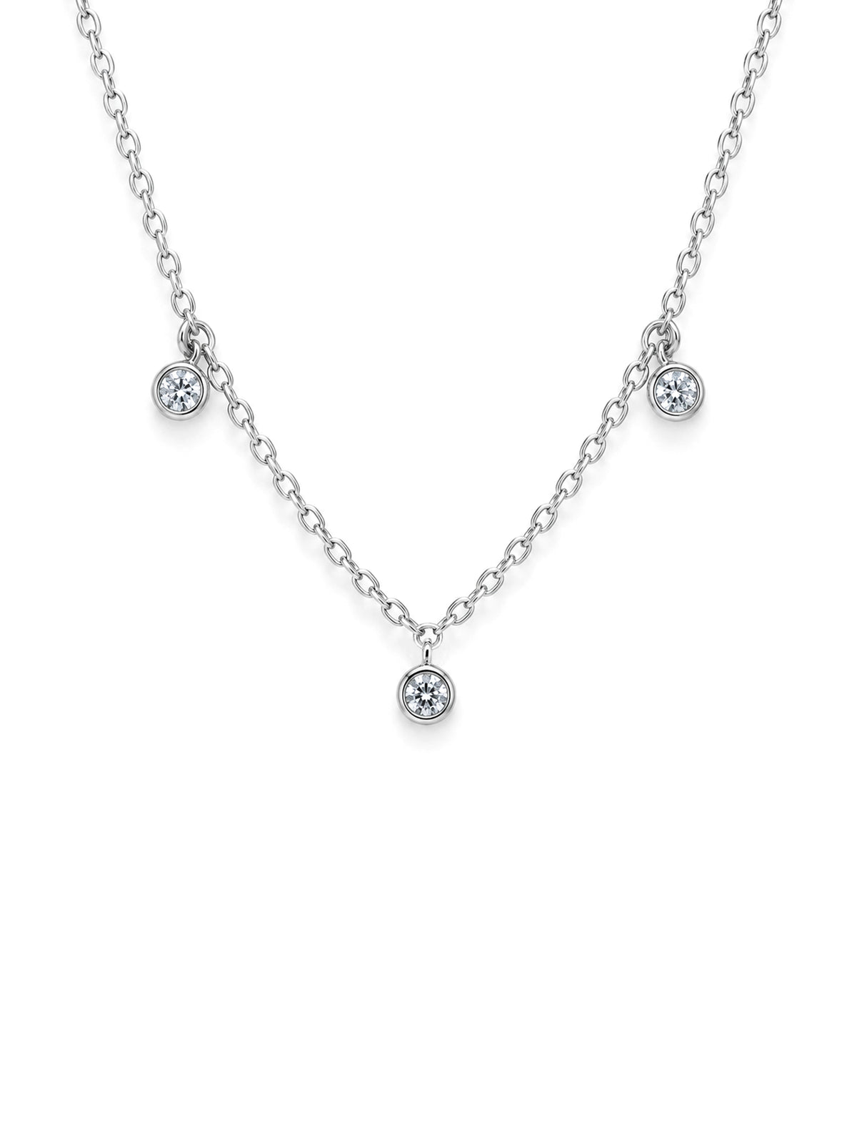 Lab Grown Diamond Necklet, Sterling Silver