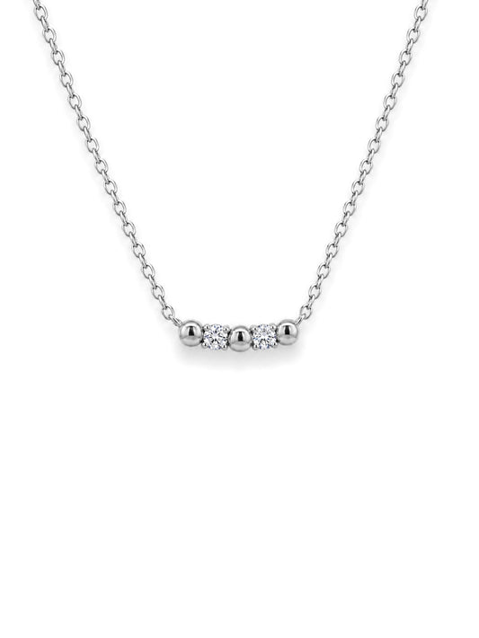 Lab Grown Diamond Necklet, Sterling Silver