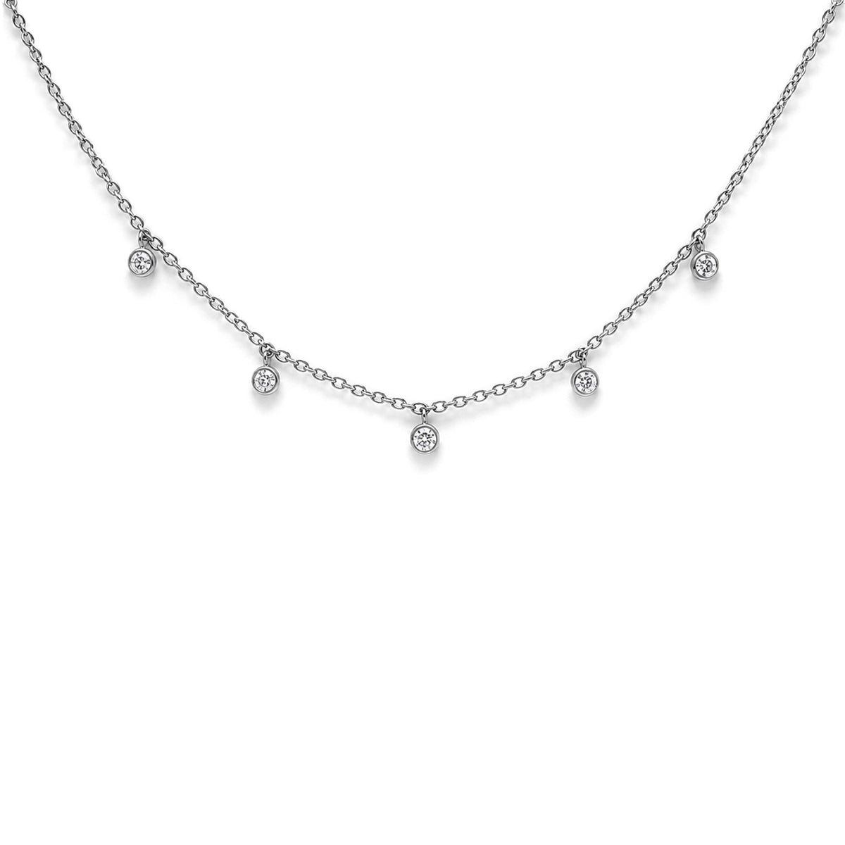 Lab Grown Diamond Necklet, Sterling Silver