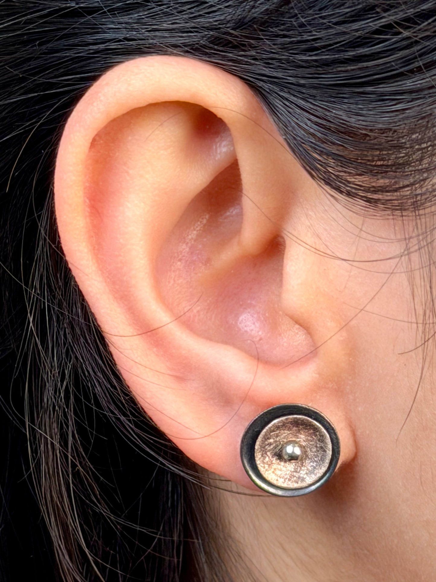 Layered Disc Studs, Sterling Silver