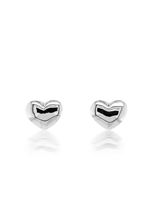 Dome Heart Stud Ear Rings.