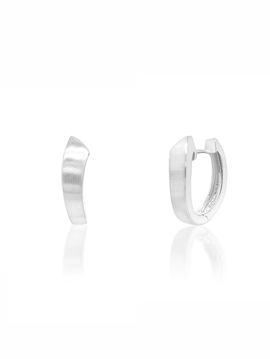The Tulip Huggie Earring, Small Matt Sterling Silver