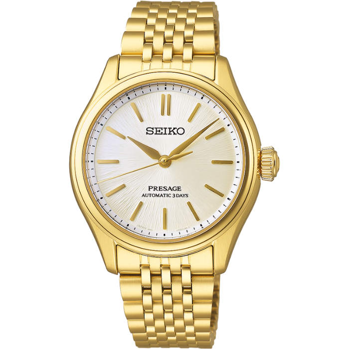 Seiko SPB524J Presage Gold Plated Automatic, Bracelet Band