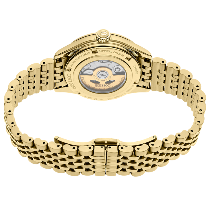 Seiko SPB524J Presage Gold Plated Automatic, Bracelet Band