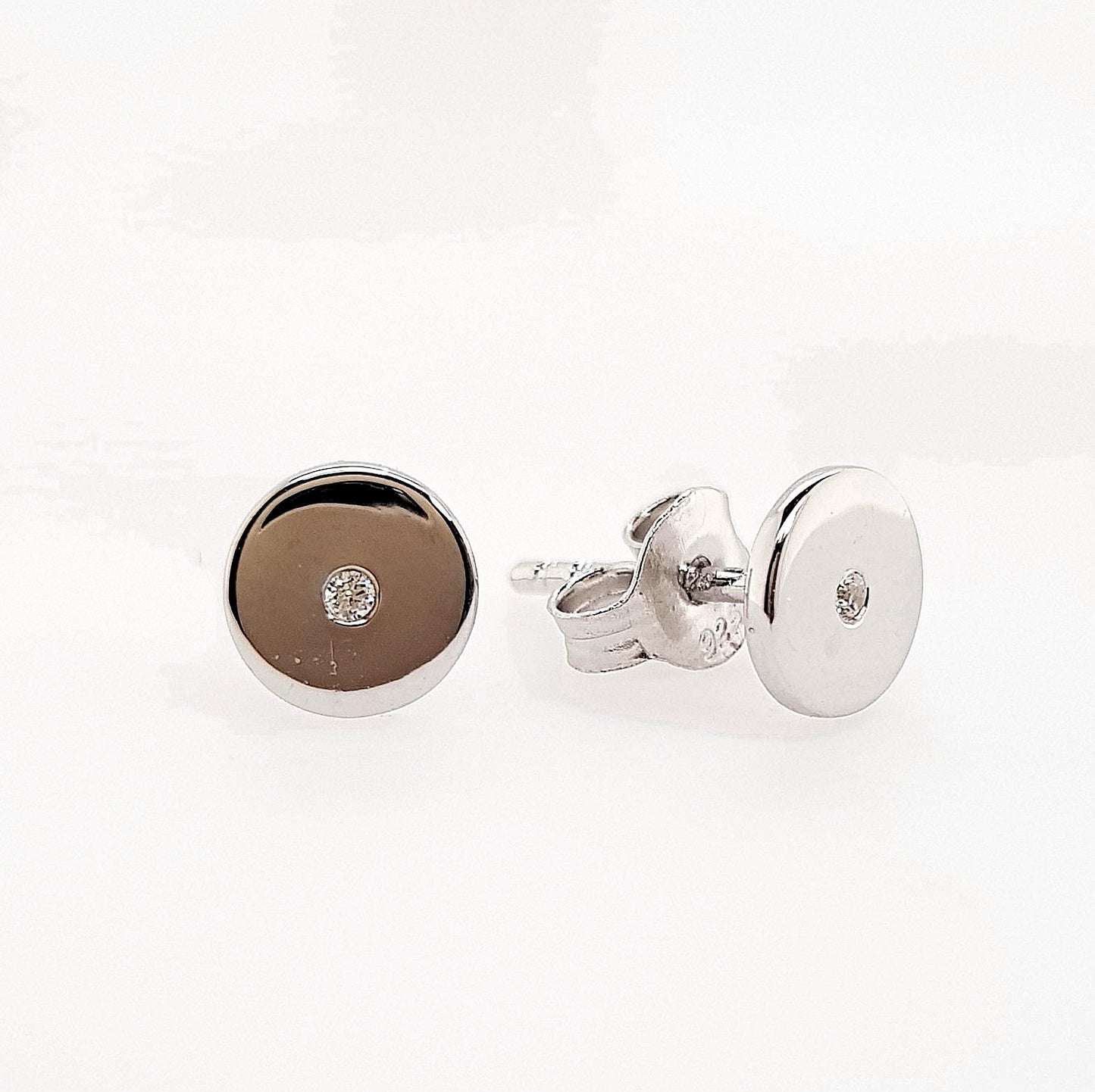 Cubic Zirconia Studs, Silver Set
