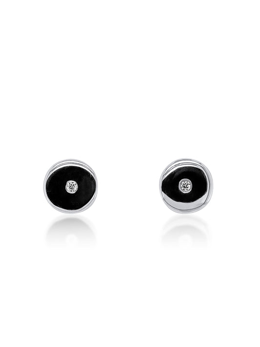 Cubic Zirconia Studs, Silver Set