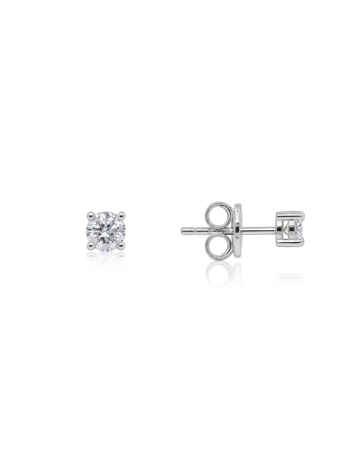 Lab Grown Diamond Stud Earrings, Sterling Silver