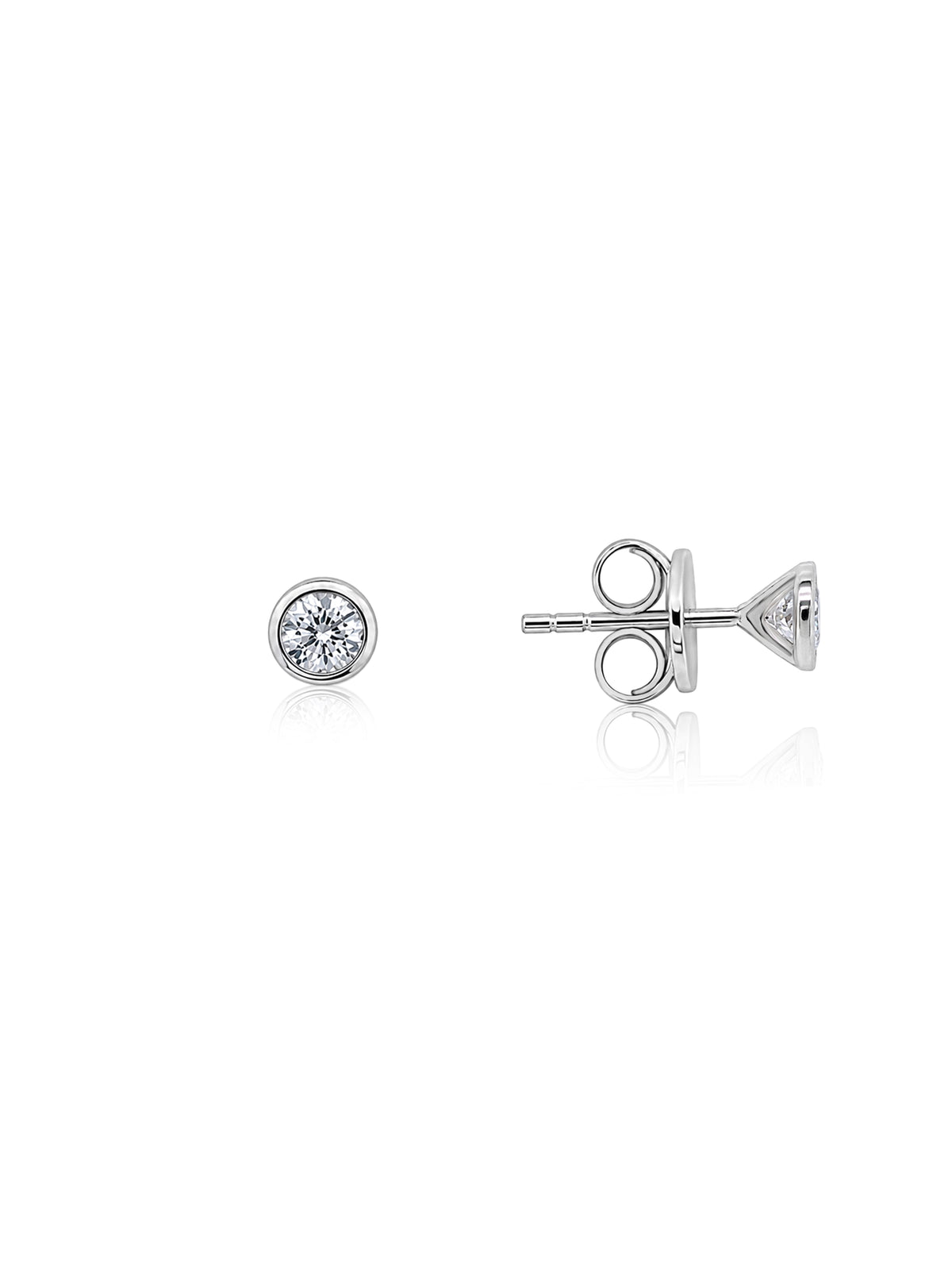 Lab Grown Diamond Stud Earrings, Sterling Silver