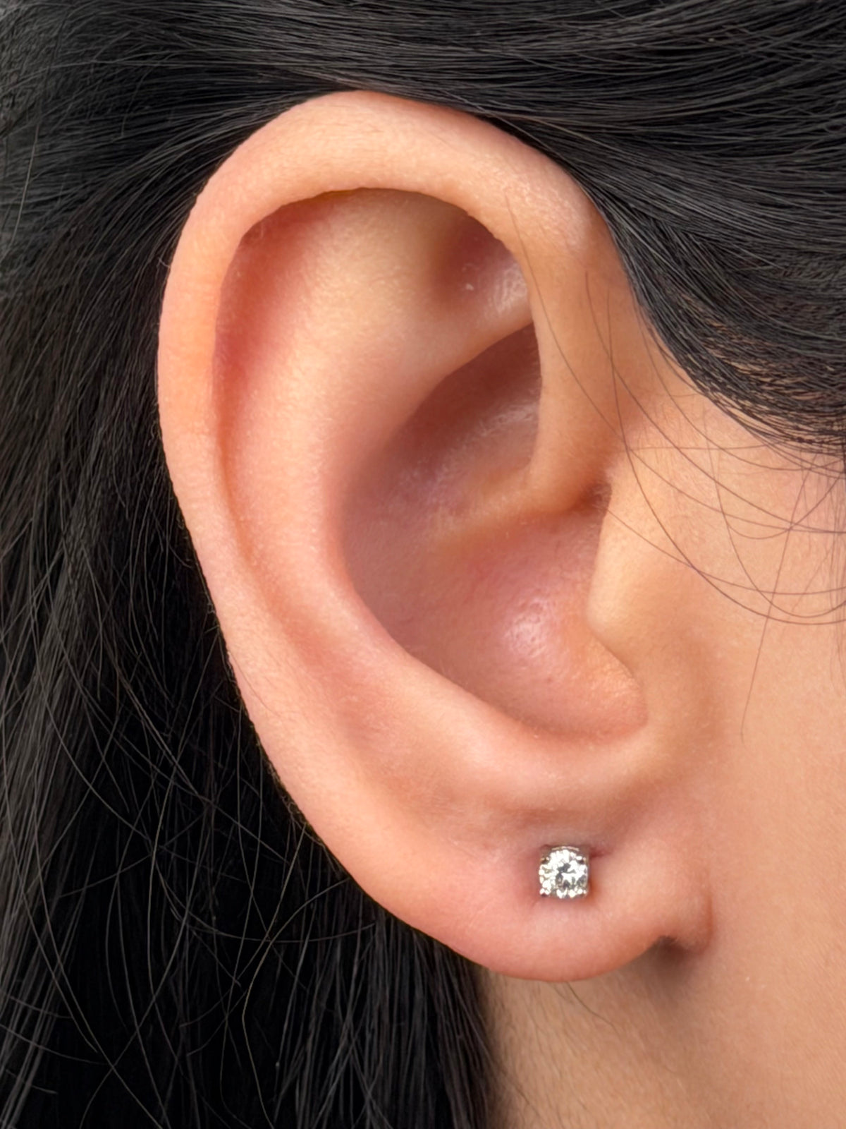 Lab Grown Diamond Stud Earrings, Sterling Silver