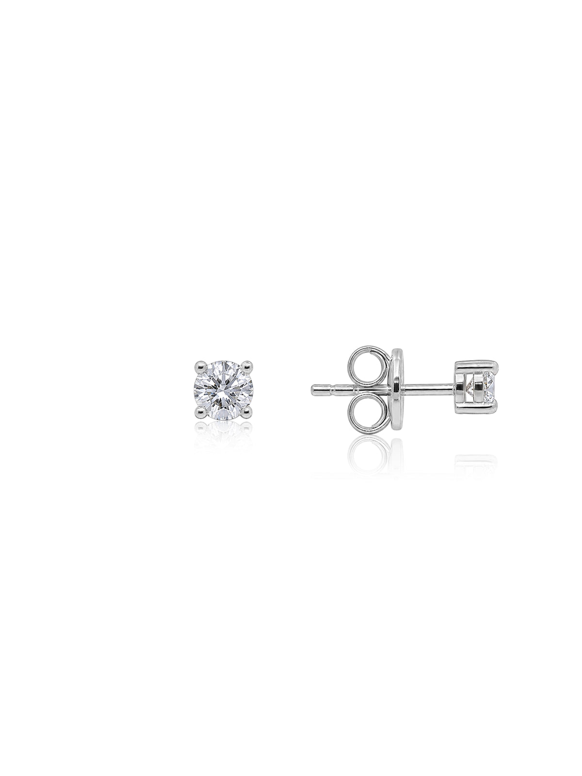 Lab Grown Diamond Stud Earrings, Sterling Silver