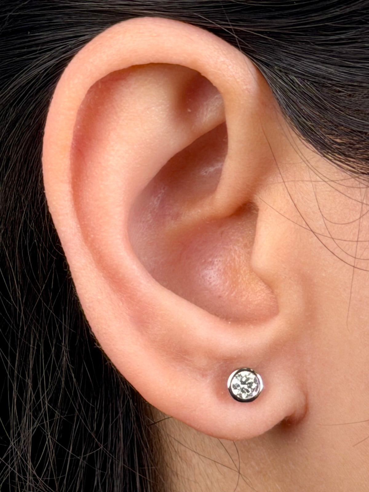 Lab Grown Diamond Stud Earrings, Sterling Silver