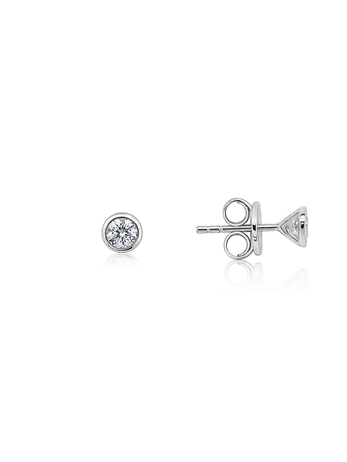 Lab Grown Diamond Stud Earrings, Sterling Silver