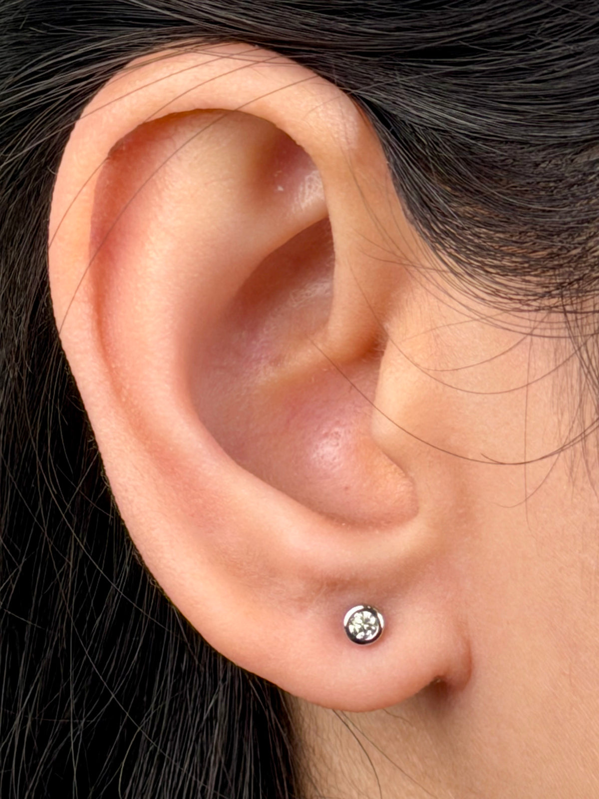 Lab Grown Diamond Stud Earrings, Sterling Silver
