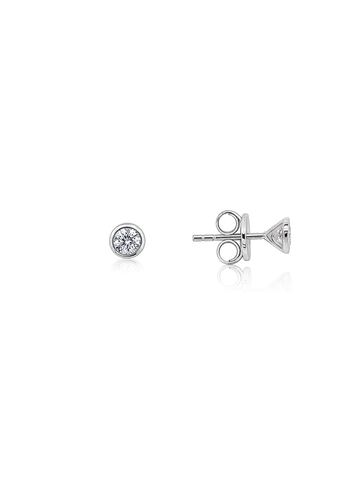 Lab Grown Diamond Stud Earrings, Sterling Silver