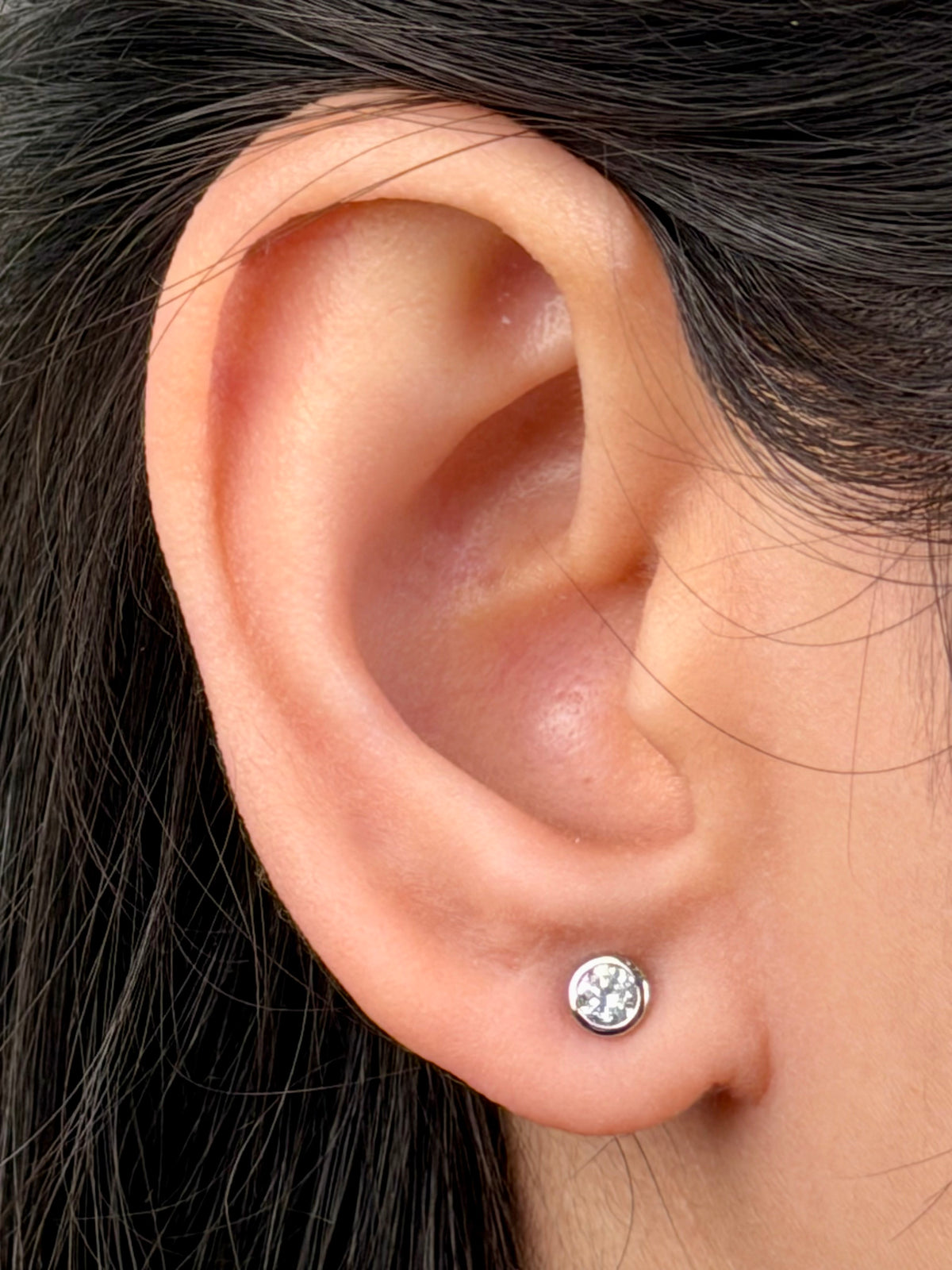 Lab Grown Diamond Stud Earrings, Sterling Silver