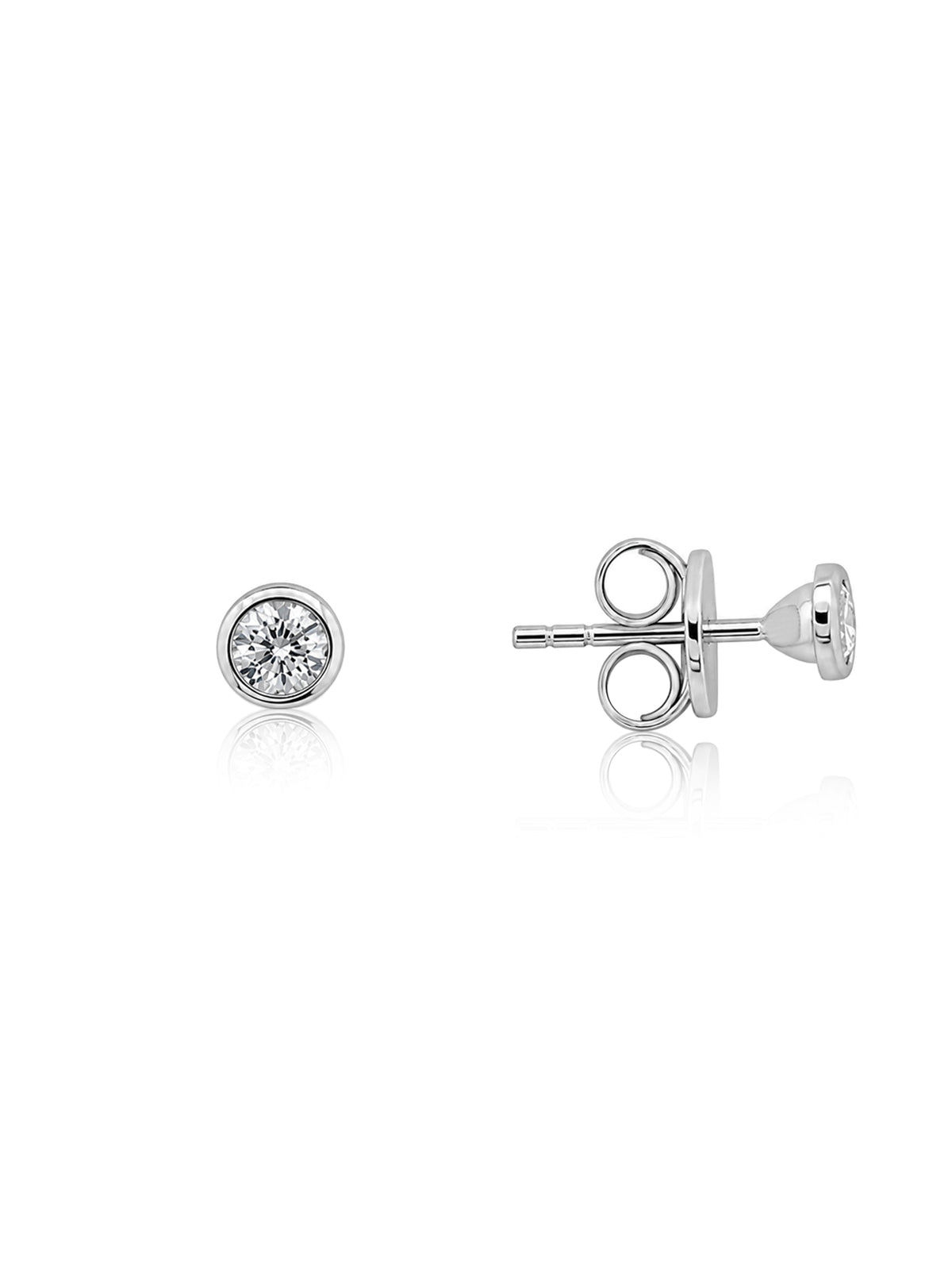 Lab Grown Diamond Stud Earrings, Sterling Silver