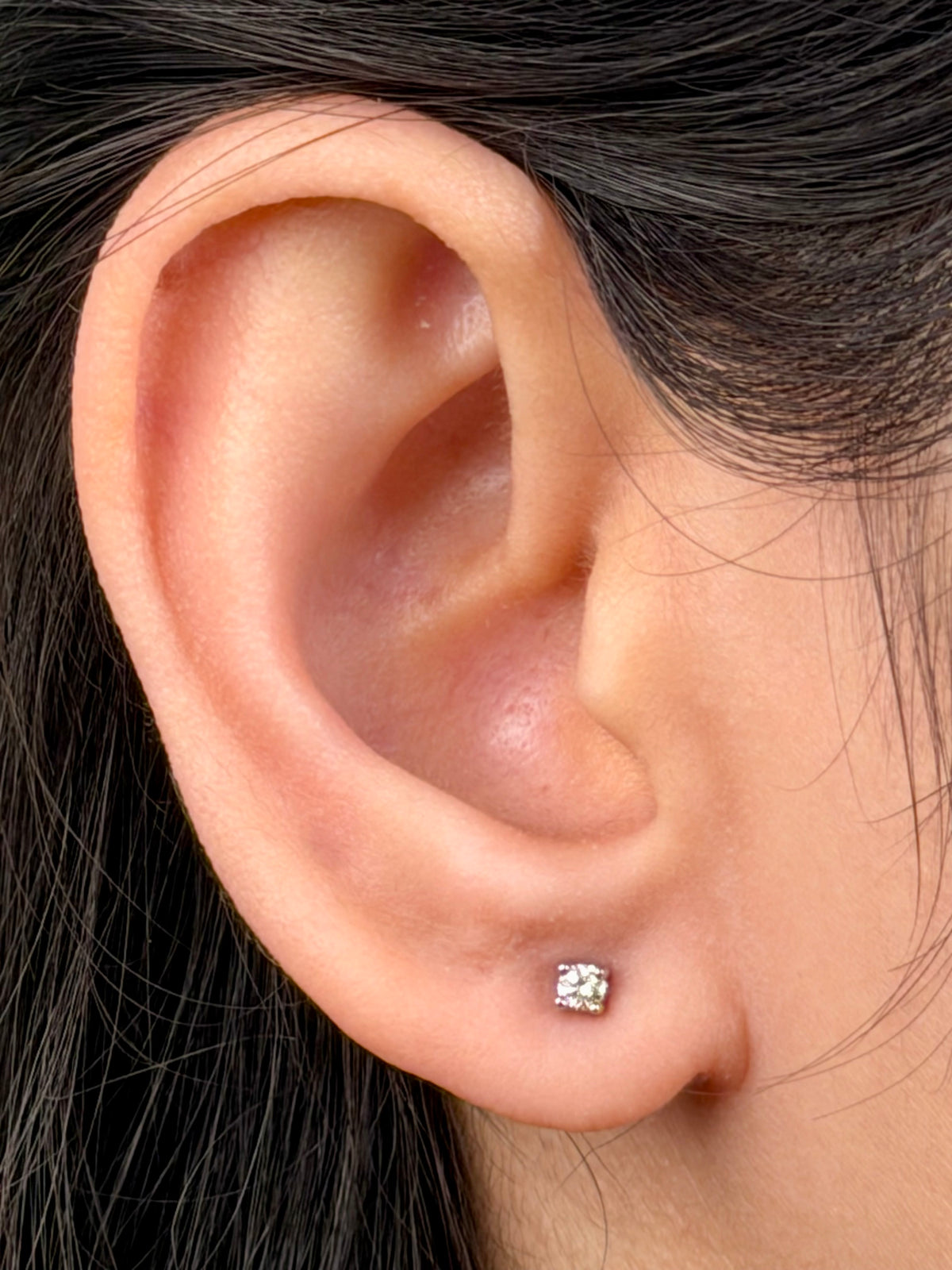 Lab Grown Diamond Stud Earrings, Sterling Silver