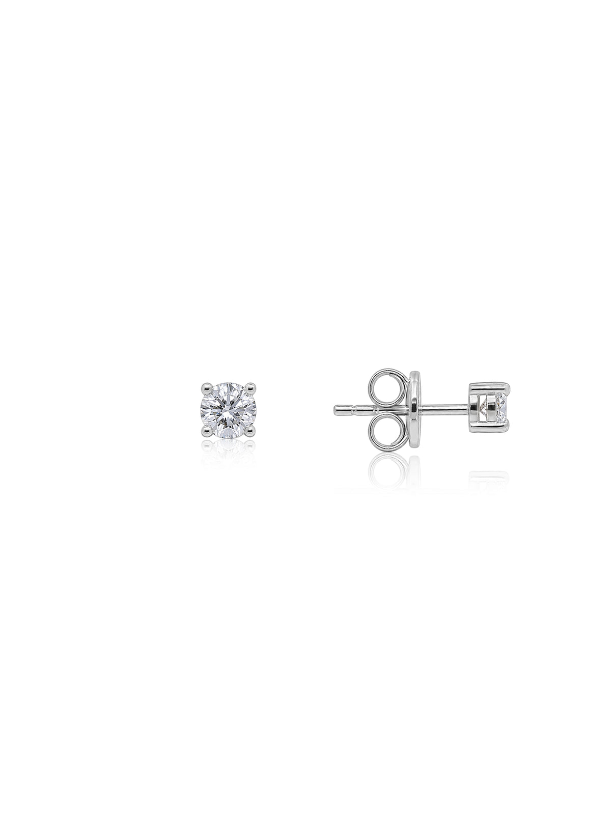 Lab Grown Diamond Stud Earrings, Sterling Silver