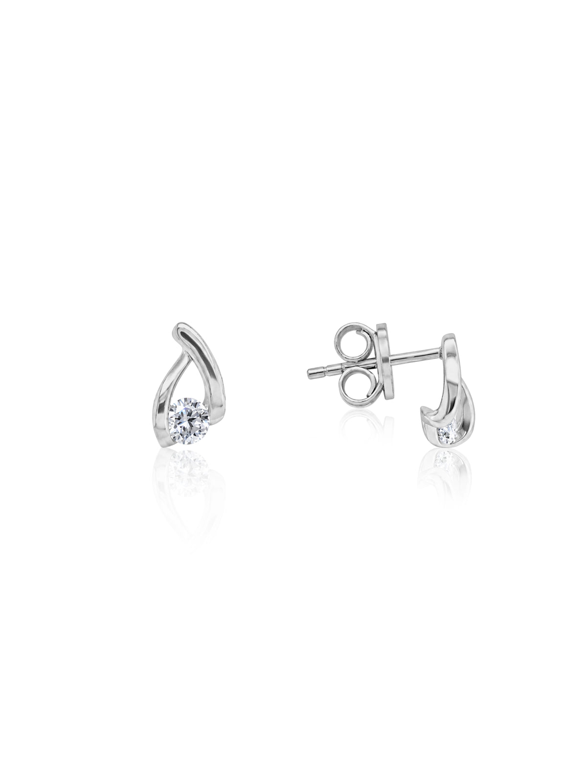 Lab Grown Diamond Stud Earrings, Sterling Silver