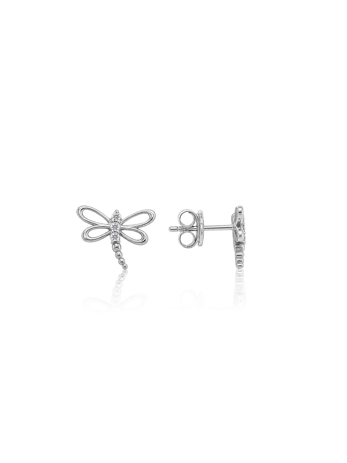 Lab Grown Diamond Stud Earrings, Sterling Silver