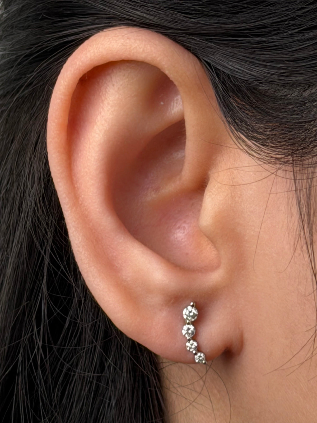 Lab Grown Diamond Stud Earrings, Sterling Silver