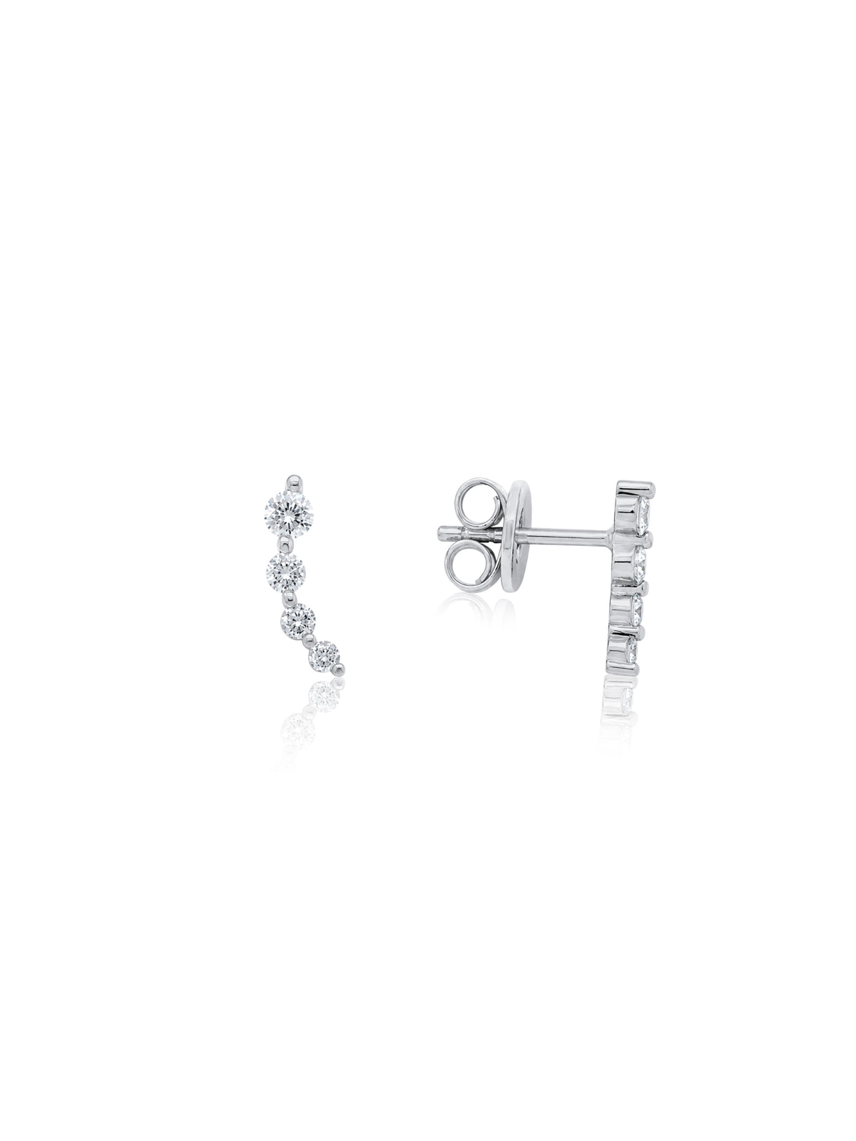 Lab Grown Diamond Stud Earrings, Sterling Silver
