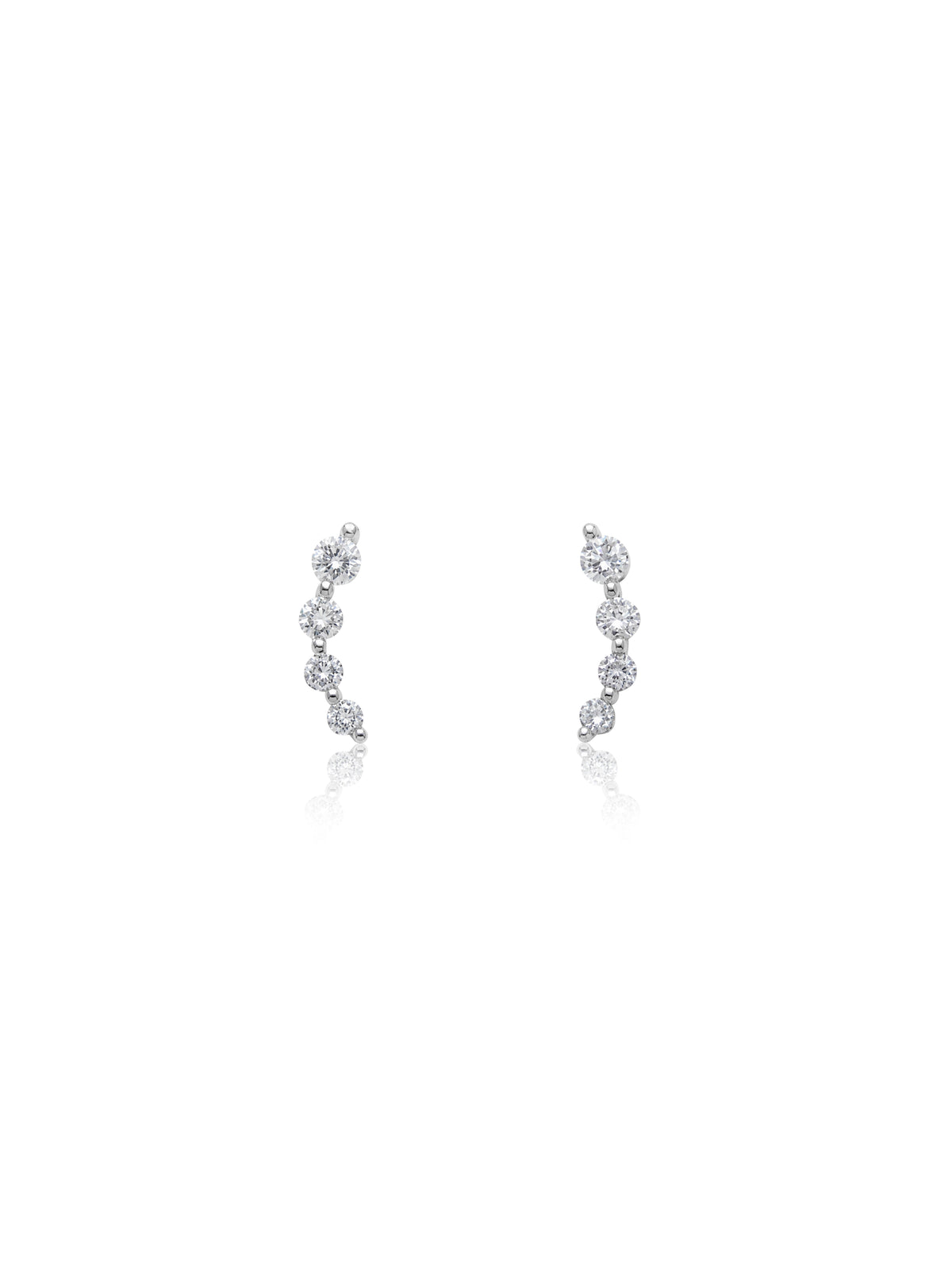 Lab Grown Diamond Stud Earrings, Sterling Silver