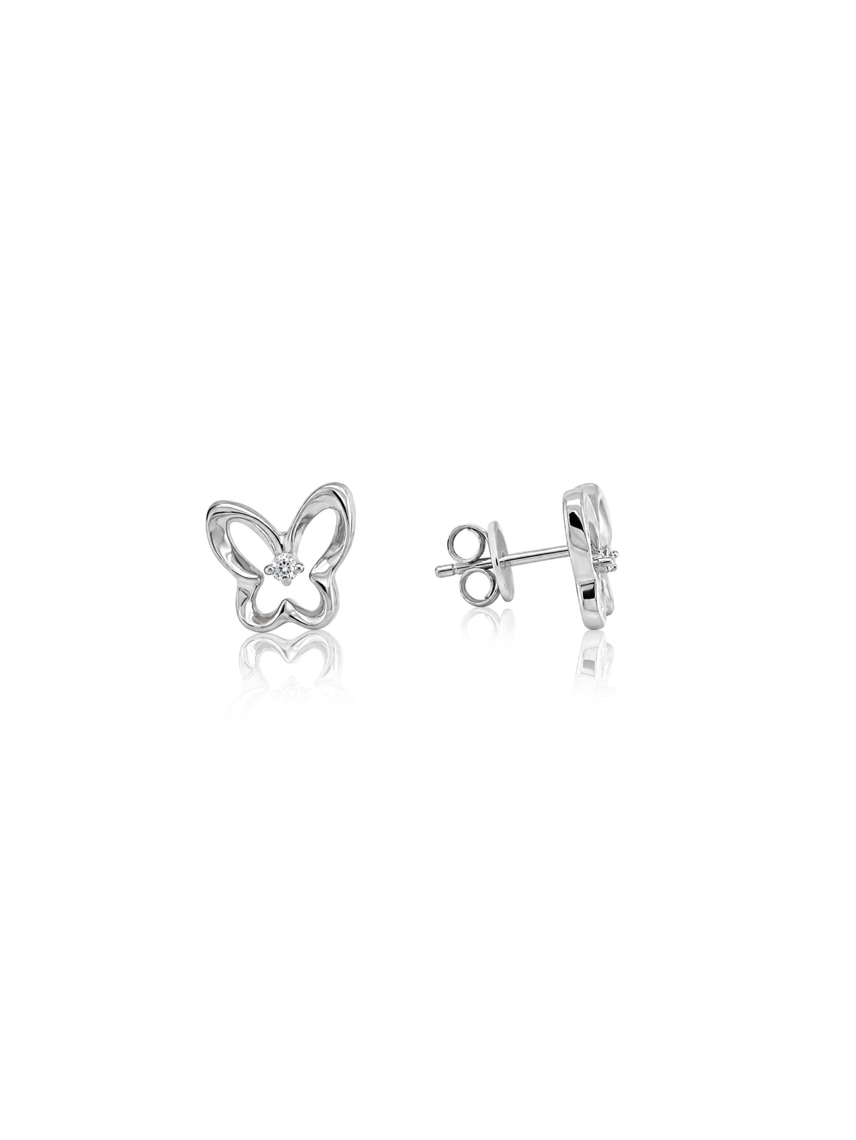 Lab Grown Diamond Stud Earrings, Sterling Silver