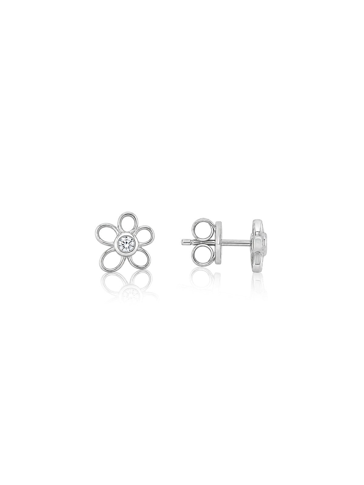 Lab Grown Diamond Stud Earrings, Sterling Silver