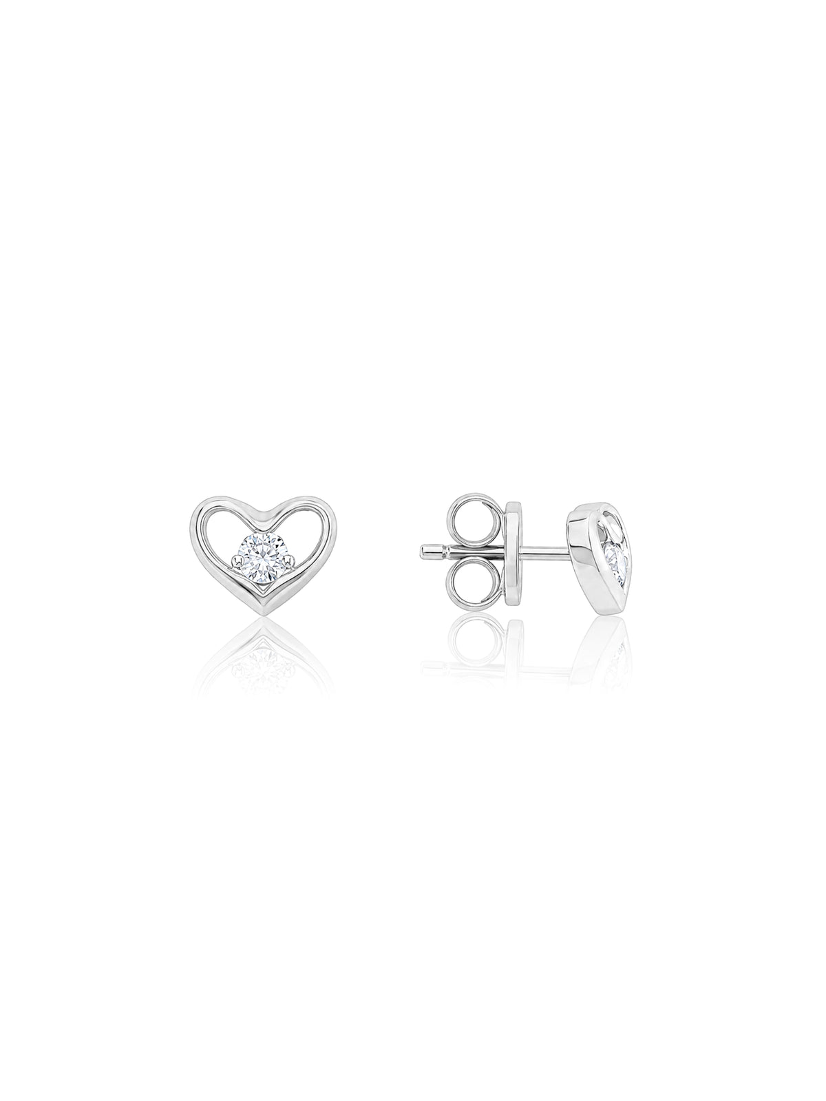 Lab Grown Diamond Stud Earrings, Sterling Silver