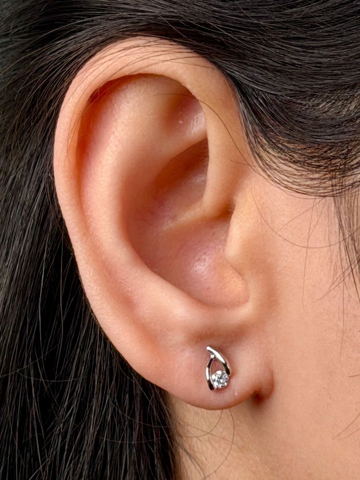 Lab Grown Diamond Stud Earrings, Sterling Silver