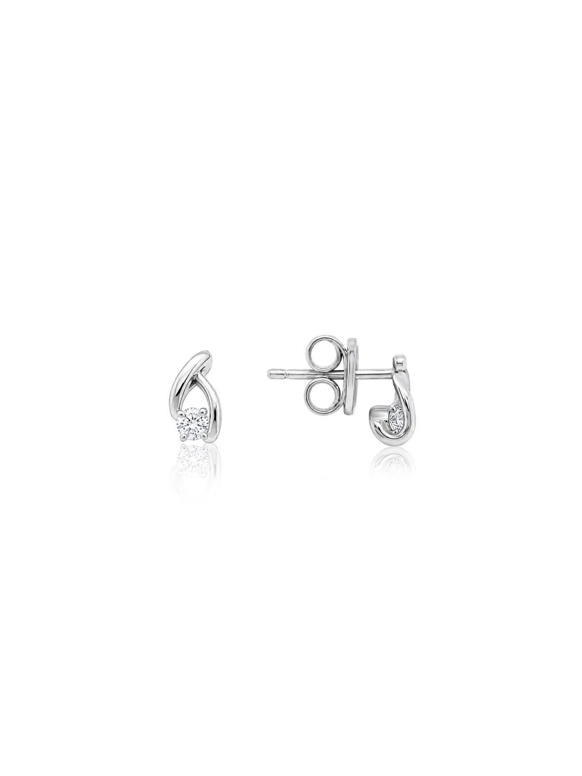 Lab Grown Diamond Stud Earrings, Sterling Silver