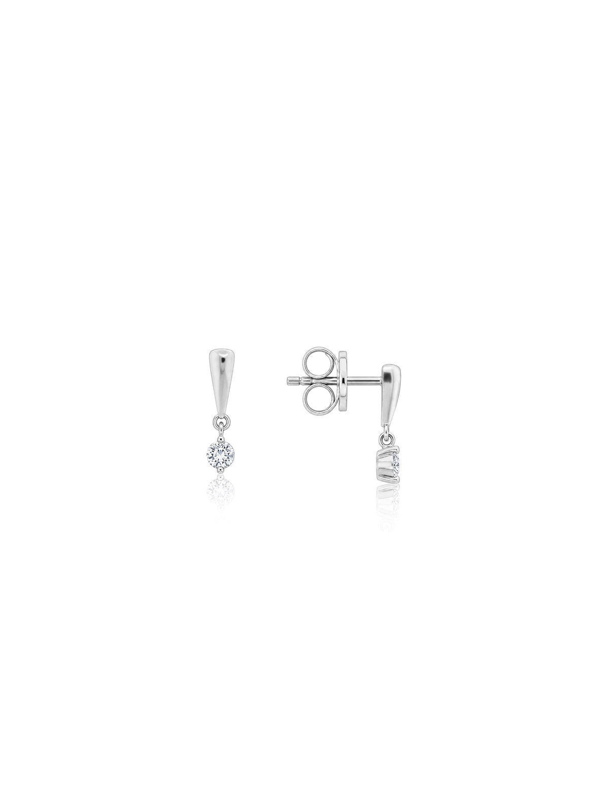 Lab Grown Diamond Stud Drop Earrings, Sterling Silver