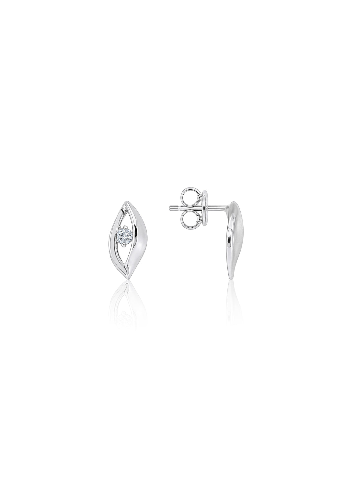 Lab Grown Diamond Stud Drop Earrings, Sterling Silver